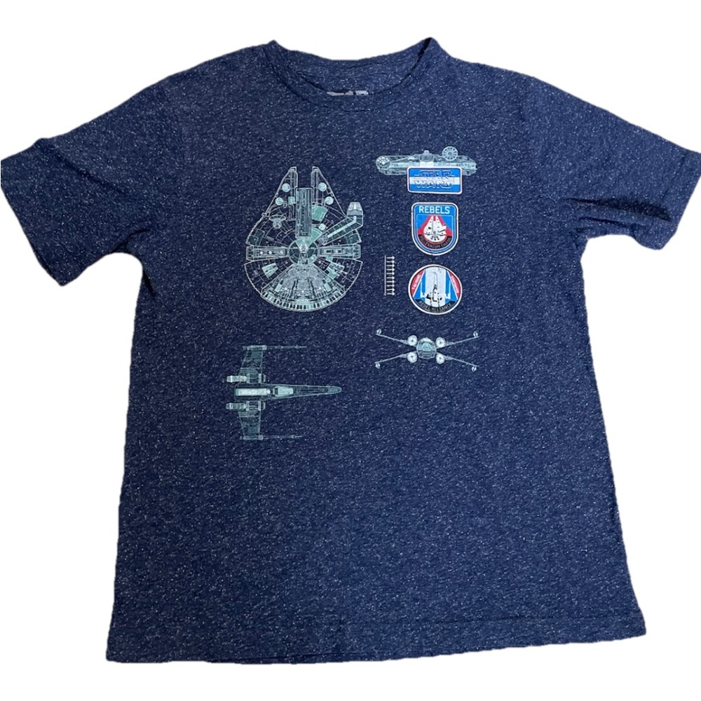 Kids Navy Blue with gray speckles Graphic T-Shirt Star Wars youth xlg